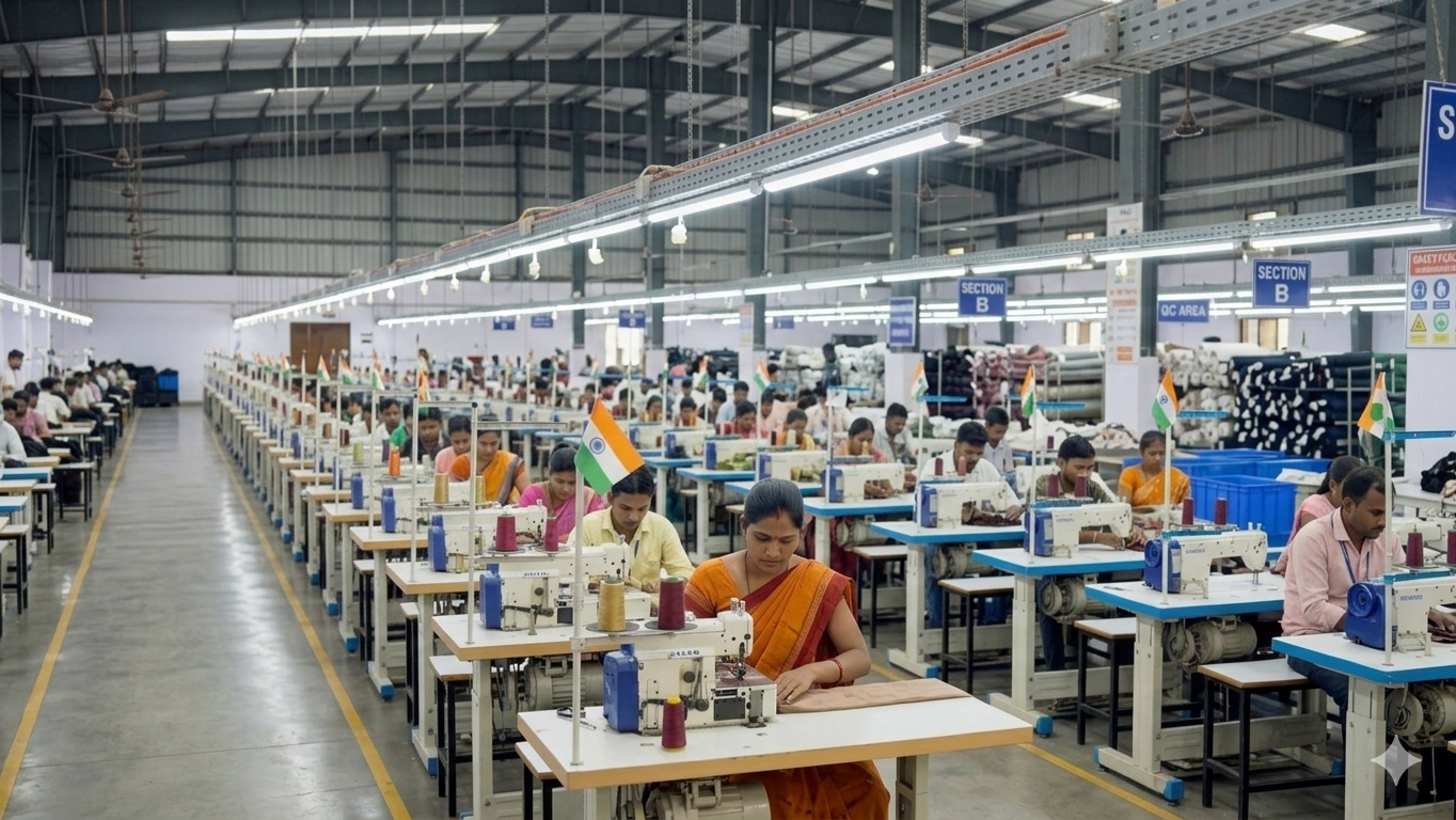 Sewing machines on the production floor